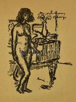 Rippl-Rónai József (1861-1927): Fünfzig Handzeichnungen. Eredeti félpergamen mappájában. Cinkográfia...