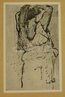 Rippl-Rónai József (1861-1927): Fünfzig Handzeichnungen. Eredeti félpergamen mappájában. Cinkográfia...