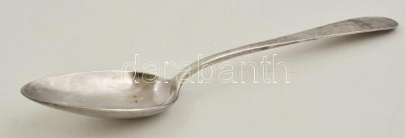 Ezüst(Ag) monogramos evőkanál, 6 db, jelzett, h: 21,5 cm, nettó: 399 g