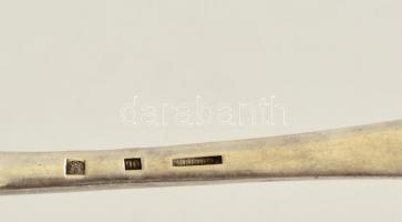 Ezüst(Ag) monogramos evőkanál, 6 db, jelzett, h: 21,5 cm, nettó: 399 g
