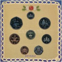 Nagy-Britannia 1990. 1p-1Ł (8xklf) forgalmi sor karton díszcsomagolásban, ragasztó elengedett T:BU
...