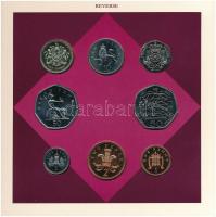 Nagy-Britannia 1993. 1p-1Ł (8xklf) forgalmi sor karton díszcsomagolásban, 1993. 50p Cu-Ni "Brit...