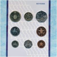 Nagy-Britannia 1994. 1p-2Ł (8xklf) forgalmi sor karton díszcsomagolásban, közte 1994. 50p Cu-Ni &quo...