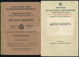 1938-1946 2 db betéti könyv: Pesti Hazai Első Takarékpénztár Egyesület, Magyar Általános Hitelbank