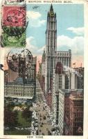 New York, Broadway Showing Woolworth building, TCV card (EK)