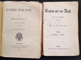 Vegyes könyv tétel: Ferenczi Zoltán: Petőfi; Tausend und eine Nacht 19. füz.; Macaulay: Lord Bacon; ...