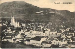 Körmöcbánya, Kremnica; látkép, vártemplom, háttérben gőzmozdony. Rob Kniep kiadása / general view, castle church, locomotive in the background (EK)