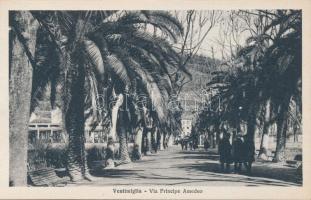 Ventimiglia, Riccordo; Via Roma, Via Cavour, Mercato dei Fiori - postcard booklet with 5 pre-1945 po...