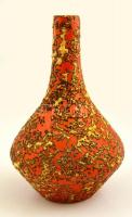 Retró váza, mázas kerámia, jelzés nélkül, apró máz hibákkal, m:21 cm