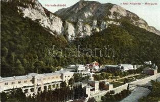 Herkulesfürdő, Baile Herculane; Ferenc udvar, gyógyház, fürdő / spa, sanatorium - 3 db régi képeslap...