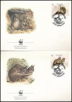 WWF: Ibériai hiúz sor 4 db FDC-n WWF Iberian lynx set 4 FDC