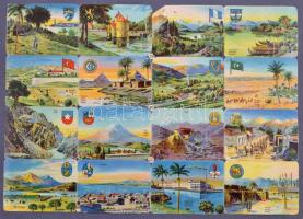 Régi litho kártyagyűjtemény, különféle témákban (országok, militária, stb.), albumba rendezve