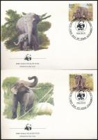 WWF: Elephants set on 4 FDC WWF: Elefántok sor 4 db FDC-n