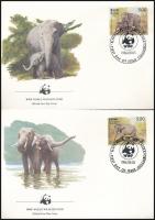 1986 WWF: Elefántok sor 4 db FDC-n Mi 753-756