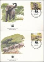 WWF Elephant set 4 FDC WWF: Elefántok sor 4 db FDC-n