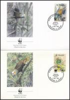 WWF St. Vincent Parrot set + 4 FDC WWF: Királyamazon sor + 4 FDC