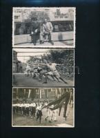 1925-1940 A B.T.C. vívócsapatával kapcsolatos fotólapok, közte Bay Béla tanár úr oktatás közben, 3 db fotólap, 9x13,5 cm