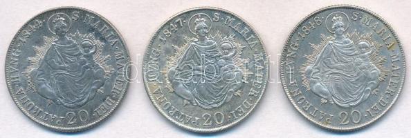 1844B 20kr Ag "V. Ferdinánd" + 1847B 20kr Ag "V. Ferdinánd" + 1848B 20kr Ag &quo...