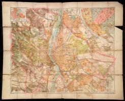 cca 1910 Kogutowitz Manó: Budapest Székesfőváros egész területének térképe. Kartonra kasírozva 100x80 cm