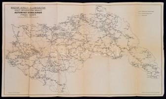 1941 A Magyar Királyi Államvasutak közúti gépkocsiüzem (MÁVAUT) autóbuszvonalainak átnézeti térképe ...