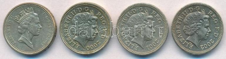 Nagy-Britannia 1985-2002. 1Ł (4xklf) T:2,2-
Great Britain 1985-2002. 1 Pound (4xdiff) C:XF,VF