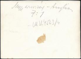 1954 Az Aranycsapat mérkőzése Anglia ellen, fotó, hátulján feliratozva, 13×18 cm