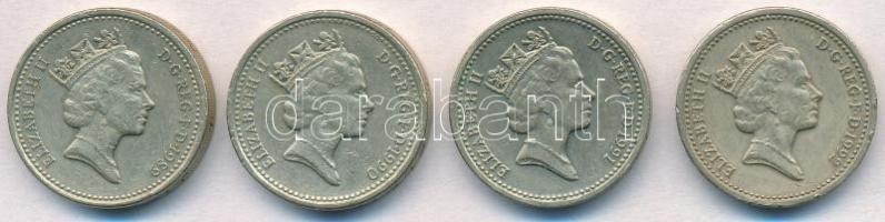 Nagy-Britannia 1989-1992. 1Ł (4xklf) T:2,2-
Great Britain 1989-1992. 1 Pound (4xdiff) C:XF,VF