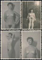 cca 1940 4 db erotikus fotó, 8,5×6 cm