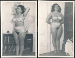 cca 1940 2 db erotikus fotó, 13,5×9 cm