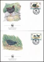 WWF: Madár sor 4 db FDC-n WWF Birds set 4 FDC