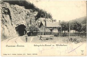 Oravica-Anina, Oravita-Anina; Hegyi vasúti alagút őrházzal / Gebirgsbahn-Tunnel mit Wächterhaus / mountain railway tunnel and guard house (EK)