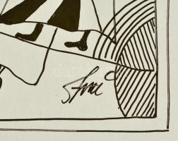 Szász jelzéssel: Merengők. Tus, papír, 27×11 cm