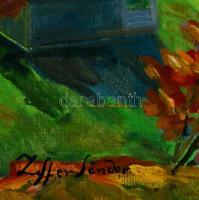 Ziffer jelzéssel: Templom tornyok. Olaj, vászon, 50×70 cm