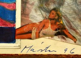 Márton jelzéssel: Emlékek. Kollázs, karton, üvegezett keretben, 26×37 cm