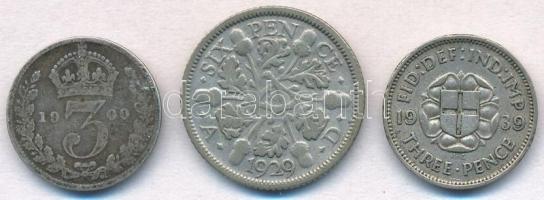 Nagy Britannia 1900. 3p Ag "Viktória" + 1939. 3p Ag "VI. György" + 1929. 6p Ag &...