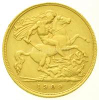 Nagy-Britannia 1909. 1/2 Sovereign Au (3,98g/0.917) T:2- / Great Britain 1909. 1/2 Sovereign Au (3,9...