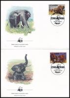 1983 WWF: Afrikai elefánt sor 4 db FDC-n Mi 361 A-364 A