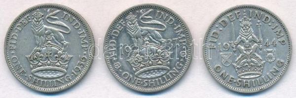 Nagy-Britannia 1936. 1Sh Ag "V. György" + 1937. 1Sh Ag "VI. György" + 1944. 1Sh ...