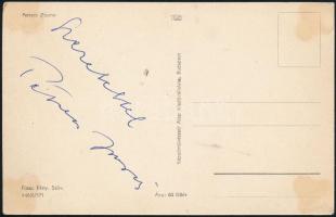 Petress Zsuzsa színművésznő aláírása őt ábrázoló képeslapon 9x14 cm