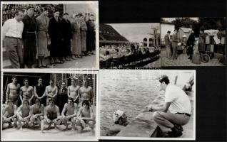 cca 1950-1980 Vízilabdázókról készült 15 db fotó, köztük a magyar válogatott a melbourne-i olimpián,...