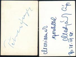 cca 1960 16 db kisméretű aláírt színészfotó. Mind aláírt, mind különböző 7x9 cm