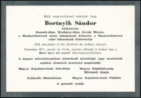 1976 Bortnyik Sándor (1893-1976) festőművész gyájelentése