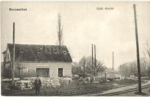 Borossebes, Sebis; vasgyár részlete vasúti sínekkel / iron works, factory with railway tracks