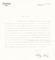 1944 Révay István (1899-1989) politikus, publicista részvétnyilvánító levele Keresztes Ákos (?-?) nyugalmazott huszárkapitány részére, a Széchenyi Magyar Kultúr Egyesület fejléces papírján, borítékkal