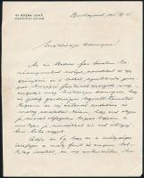 1931 Bp., Dr. Kozma Jenő országgyűlési képviselő személyes hangvételű levele