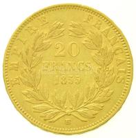 Franciaország / Második Császárság 1855BB 20Fr Au "III. Napóleon" (6,4g/0.900) T:2- / Fran...