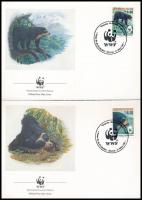 WWF: Bears set on 4 FDC WWF: Medvék sor 4 db FDC-n