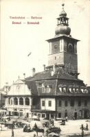 Brassó, Kronstadt, Brasov; Tanácsháza, piac, árusok, üzletek. Zeidner H. kiadása / Rathaus / town hall