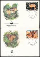 WWF: Zebra duiker set on 4 FDC WWF; Zebra-bóbitásantilop sor 4 db FDC-n