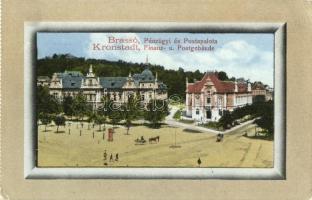 Brassó, Kronstadt, Brasov; Pénzügyi és Posta palota. Benkő Ignácz kiadása / Finanz- u. Postgebäude / financial and post palaces  - képeslapfüzetből / from postcard booklet (EK)